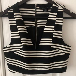 Olivaceous Striped Crop Top L